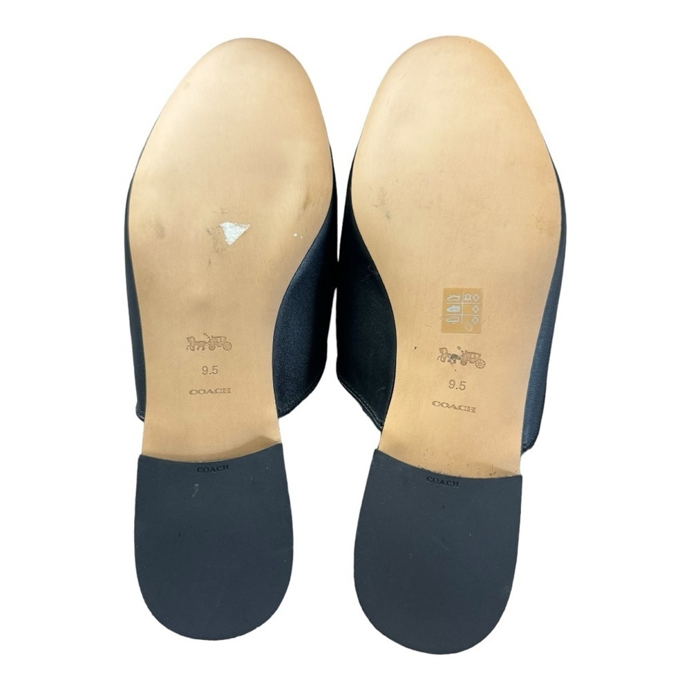 COACH Shea Black Leather Mules Slides Size 9.5 - Picture 11 of 11